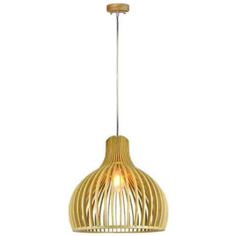 V-tac Vt-3450 Lampadario Portalampada 1mt E27 In Vero Legno Ø350mm Con Cavo In Gomma - Sku 40501 - Foto 1