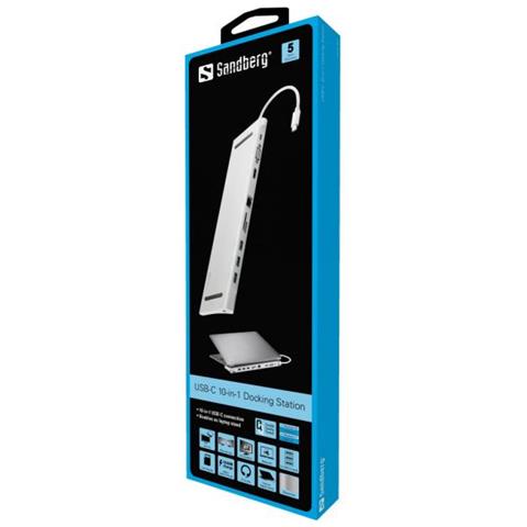 Docking Usb Typec 10 In 1 (3xusb3.0, 1xusb-c, 1xhdmi 4k/60hz, 1xvga, 1xgiga Lan, 1xaudio In/out, 1xsd/microsd Reader, Pw - Foto 2