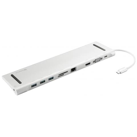 Docking Usb Typec 10 In 1 (3xusb3.0, 1xusb-c, 1xhdmi 4k/60hz, 1xvga, 1xgiga Lan, 1xaudio In/out, 1xsd/microsd Reader, Pw - Foto 1