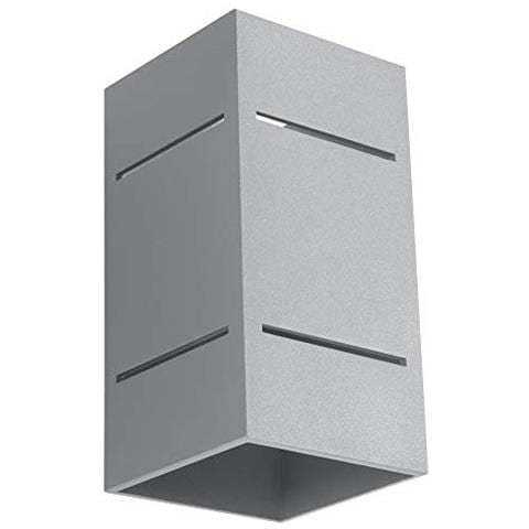 Lampada Da Parete, In Alluminio, 20 X 10 X 10 Cm, Colore: Grigio - Foto 1