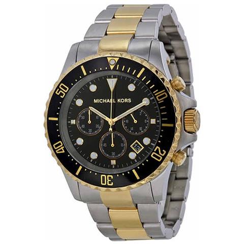 Mk8311 Uomo 45mm Acciaio / silver Acciaio Nero Bicolore Silver Oro Quarzo / cronografo 10atm - Foto 1