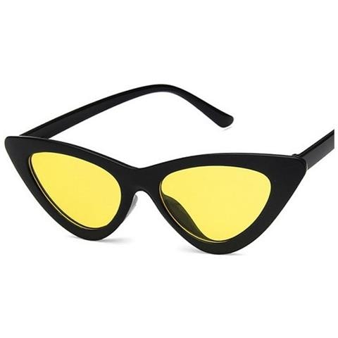 SLOWMOOSE - Moda Carino Sexy Signore Cat Eye Occhiali Da Sole - Donne  Vintage Retrò Piccoli Occhiali Triangolari Cateye, Oculos De Sol Uv400  Femminili [ nero Giallo] - ePRICE