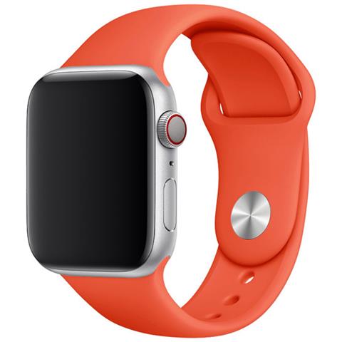 Bracciale Per Apple Watch 42mm / 44mm / 45mm / 49mm Sport In Silicone, Corallo - Foto 2