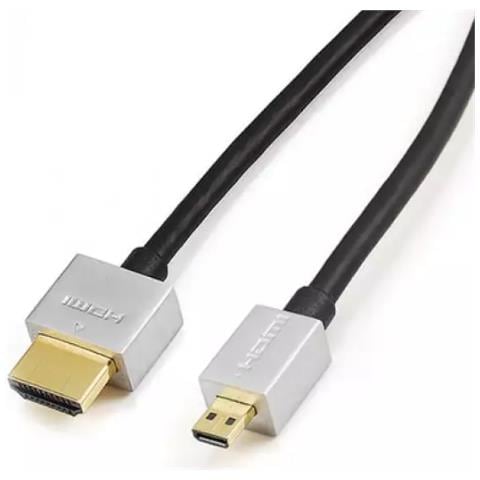 Cavo HDMI Full HD ad Alta Velocità con Ethernet 3m Ultra Slim Micro - Nero - Foto 1