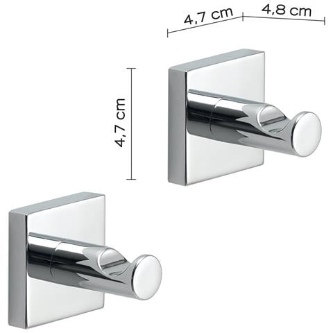 2 Appendiabiti Da Muro In Acciaio Inox Aisi 304 E Cromall Fj27 Gedy Serie Fuji Cromato - Foto 4