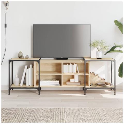 Mobile Porta Tv Rovere Sonoma 155x37x50 Cm In Legno Multistrato - Foto 1