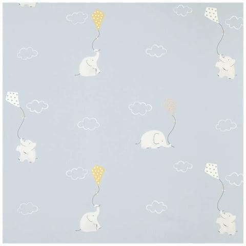 Tessuto My Little World Elefanti Blu Chiaro Bianco Lime - Foto 2