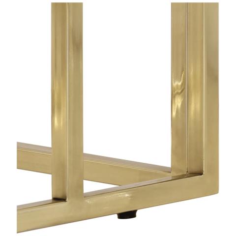 Tavolino Consolle Dorato Acciaio Inossidabile E Vetro Temperato - Foto 7