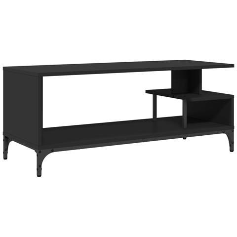Mobile Tv Nero 102x40x41cm Legno E Acciaio Verniciato A Polvere - Foto 2