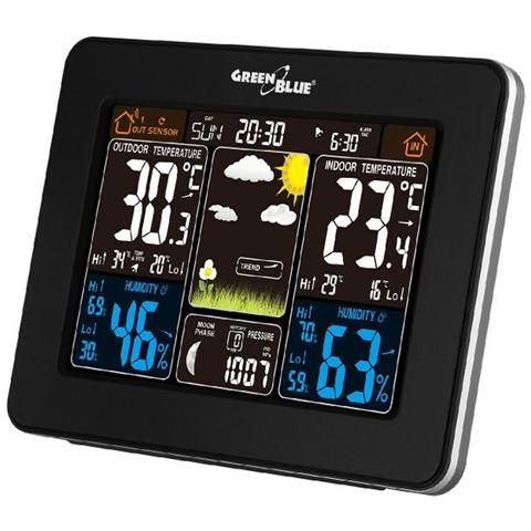 Stazione Meteorologica Multifunzione Greenblue Gb523 Nero - Foto 1