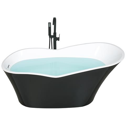 Vasca Da Bagno Freestanding Dulcina 170 X 80 Cm Nero/bianco - Foto 7