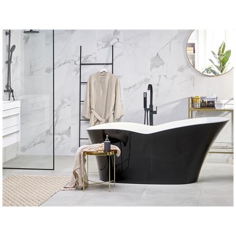 Vasca Da Bagno Freestanding Dulcina 170 X 80 Cm Nero/bianco - Foto 1