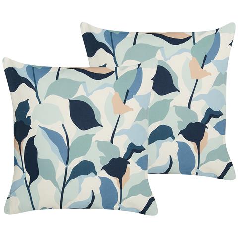 Set Di 2 Cuscini Da Esterno Blu 45 X 45 Cm Veglino - Foto 2