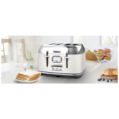 Ms-131 Sc Tostapane 6 4 Fetta /e 1800 W Acciaio Inossidabile, Bianco - Foto 3