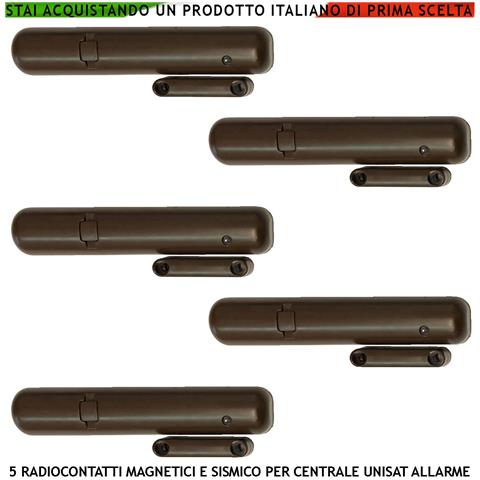 Sensori Magnetici 5 Pezzi Wireless Con Sensore Sismico 2 Ingressi X Rilevatori Esterni Sensibilità Regolabile Anche Tr - Foto 1