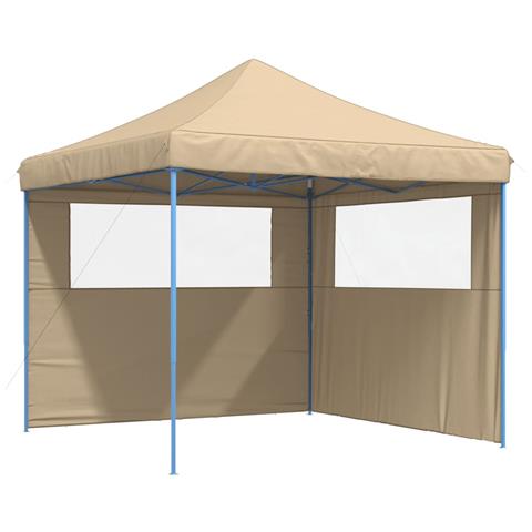 Tendone Per Feste Pieghevole Pop-up Con 2 Pareti Beige - Foto 2