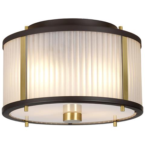Lampadario Corona Acciaio Bronzo E Vetro Ottone Antico 2 Luci E27 - Foto 4
