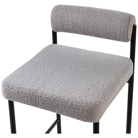 Set Di 2 Sedie Alte Amaya Bouclé Grigio - Foto 8
