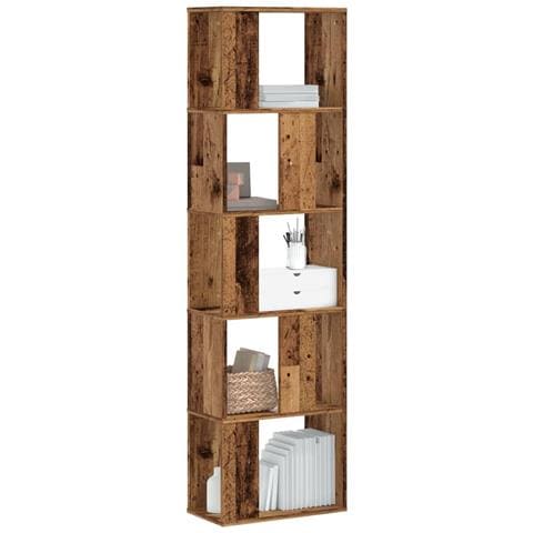 Libreria 5 Ripiani Legno Vecchio 45x23,5x162,5cm Multistrato - Foto 1