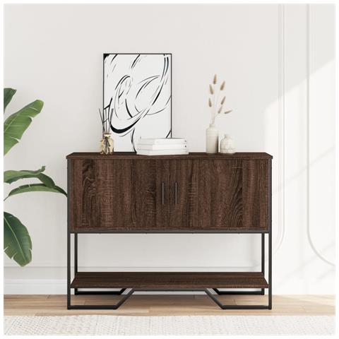 Tavolo Consolle Rovere Marrone 100x35x74,5 Cm In Truciolato - Foto 2