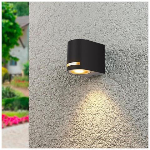 Applique Led Luce Naturale Lampada Da Parete Muro Faretto Gu10 8w Ip54 Nero - Foto 1