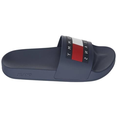 Dark Night Navy Casual Open Pool Slide Infradito Sintetico Scarpe Uomo Blu Eu 45, Em0em01191 C1g - Foto 2