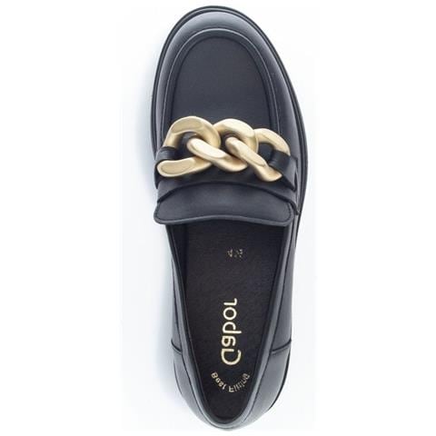 Schwarz Gold Matt Casual Closed Loafers Mocassino Pelle Scarpe Donna Nero Eu 40, 95.230.27 - Foto 2