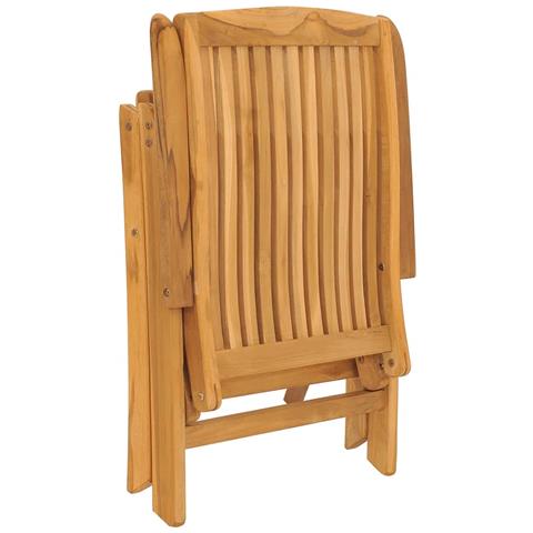 Sedie da Giardino Reclinabili con Cuscini 4 pz in Legno di Teak - Foto 10