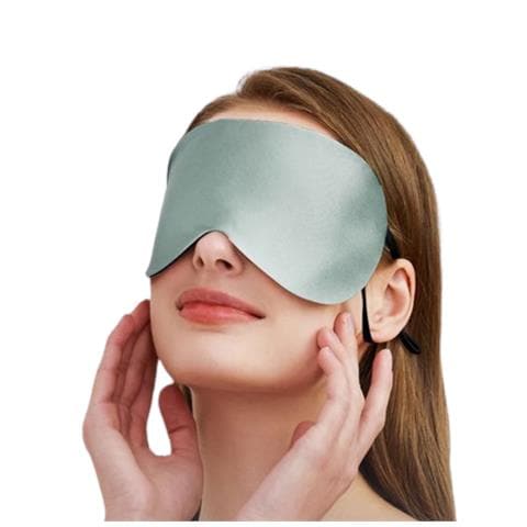 Maschera Per Gli Occhi In Seta Di Gelso 22 Momme Green - Foto 1
