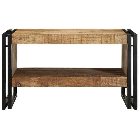 Tavolino 70x50x38 cm in Legno Massello di Mango Grezzo - Foto 2