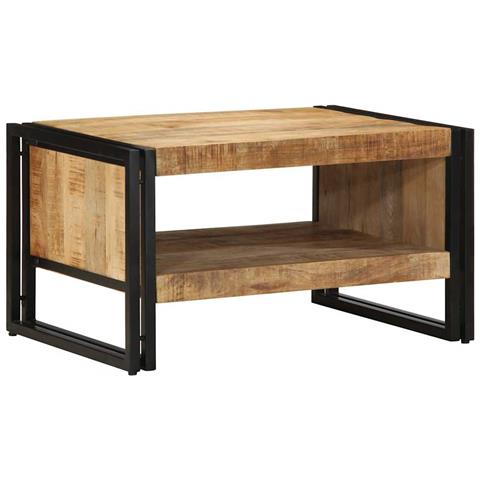 Tavolino 70x50x38 cm in Legno Massello di Mango Grezzo - Foto 9