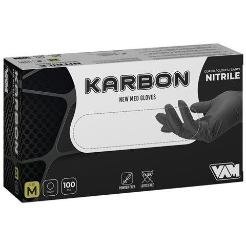 Box 100 Guanti Karbon Nitrile Nero Taglia L - Foto 2