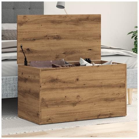 Cassapanca Rovere Artigianale 84x42x46 Cm Legno Ingegnerizzato - Foto 1