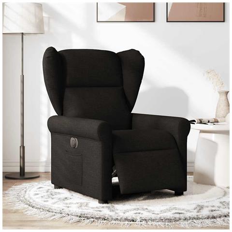 Poltrona Elettrica Reclinabile Nera In Tessuto - Foto 2