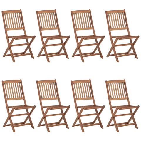 Sedie Da Giardino Pieghevoli 8 Pz Con Cuscini Massello Acacia - Foto 1
