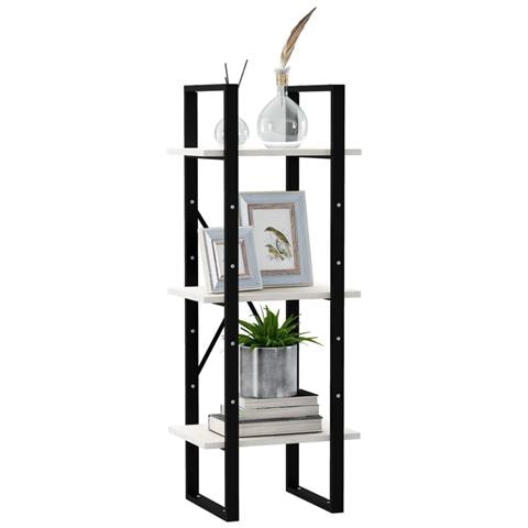 Libreria A 3 Ripiani Bianca 40x30x105 Cm Legno Massello Di Pino - Foto 2