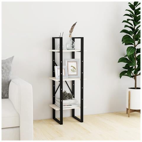 Libreria A 3 Ripiani Bianca 40x30x105 Cm Legno Massello Di Pino - Foto 8