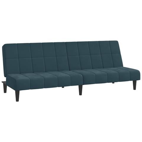 Divano Letto a 2 Posti Blu in Velluto - Foto 1