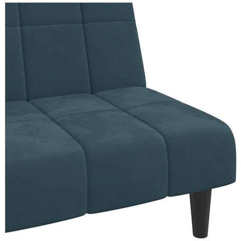 Divano Letto a 2 Posti Blu in Velluto - Foto 9