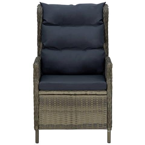 Sedia Da Giardino Reclinabile Con Cuscini In Polyrattan Marrone - Foto 1