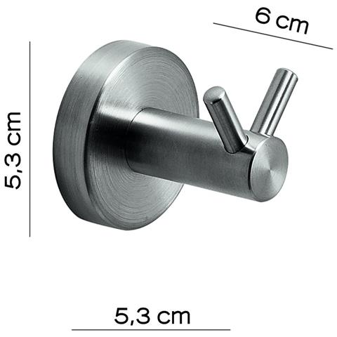 Appendiabiti Doppio Da Muro In Acciaio Inox Aisi 304 5026 Serie Project Satinato - Foto 2