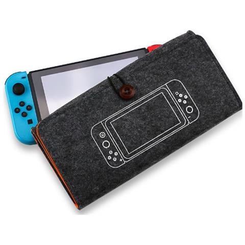 Custodia In Feltro Per Nintendo Switch Con Logo Switch - Protezione E Portabilità Black - Foto 2