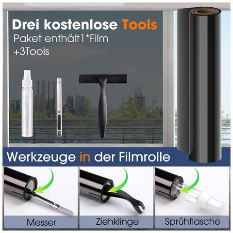 Lifetree Pellicola Per Finestre A Specchio Autoadesiva Uv Oscurante 44,5x200 Cm - Foto 6