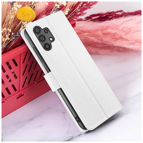 Custodia A Portafoglio Per Galaxy A32 4g Con Supporto E Linguetta Magnetica, Bianco - Foto 2