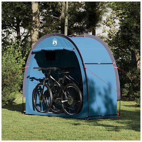 Tenda porta biciclette con tetto Blu 210 x 90 x 174 cm - Foto 2