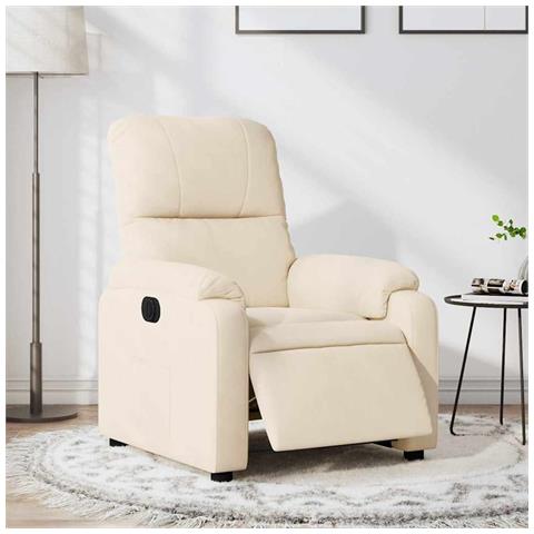 Poltrona Reclinabile Elettrica Beige in Tessuto di Microfibra - Foto 2