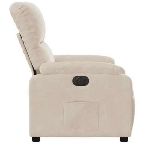 Poltrona Reclinabile Elettrica Beige in Tessuto di Microfibra - Foto 8