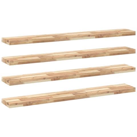 Mensole da Parete 4 pz 140x20x4 cm Legno Acacia Non Trattato - Foto 1