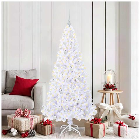 Albero di Natale artificiale Bianco 180 cm PVC e Acciaio - Foto 2