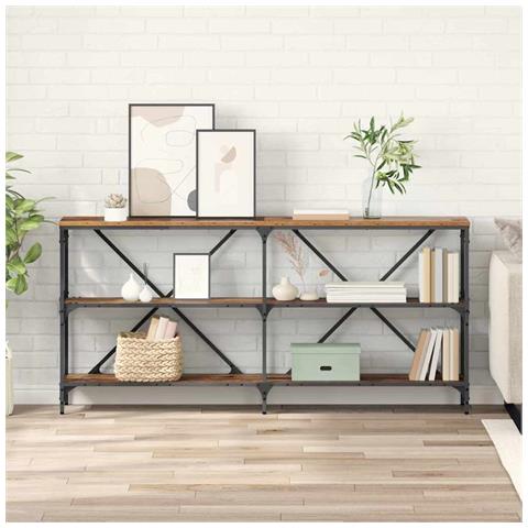 Tavolo consolle con lo scaffale Legno vecchio 160 x 30 x 75 cm - Foto 2